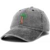 imageDALIX Palm Tree Embroidered Dad Cap Cotton Baseball Cap WomenWashed Black