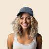 imageDALIX Palm Tree Embroidered Dad Cap Cotton Baseball Cap WomenWashed Navy