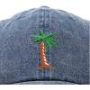 imageDALIX Palm Tree Embroidered Dad Cap Cotton Baseball Cap WomenWashed Navy