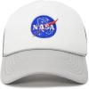 imageDALIX NASA Meatball Insignia Embroidered Trucker HatLight Gray White