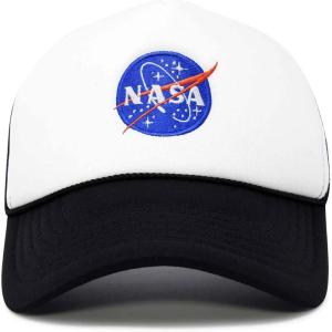 imageDALIX NASA Meatball Insignia Embroidered Trucker HatBlack White