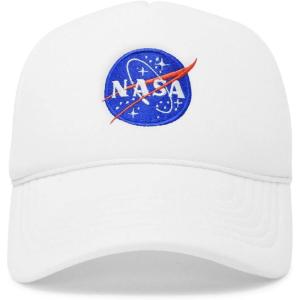 imageDALIX NASA Meatball Insignia Embroidered Trucker HatWhite