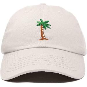 imageDALIX Palm Tree Embroidered Dad Cap Cotton Baseball Cap WomenBeige