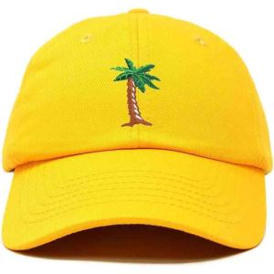 imageDALIX Palm Tree Embroidered Dad Cap Cotton Baseball Cap WomenGold