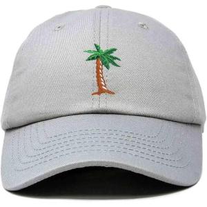 imageDALIX Palm Tree Embroidered Dad Cap Cotton Baseball Cap WomenGray