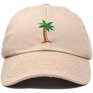 imageDALIX Palm Tree Embroidered Dad Cap Cotton Baseball Cap WomenKhaki