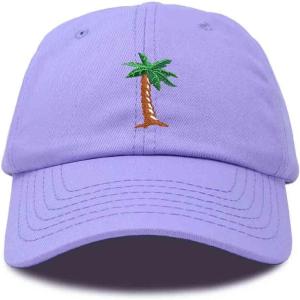 imageDALIX Palm Tree Embroidered Dad Cap Cotton Baseball Cap WomenLavender