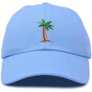 imageDALIX Palm Tree Embroidered Dad Cap Cotton Baseball Cap WomenLight Blue