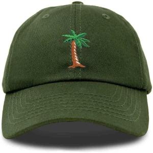 imageDALIX Palm Tree Embroidered Dad Cap Cotton Baseball Cap WomenOlive