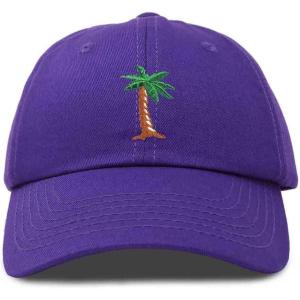 imageDALIX Palm Tree Embroidered Dad Cap Cotton Baseball Cap WomenPurple