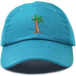 imageDALIX Palm Tree Embroidered Dad Cap Cotton Baseball Cap WomenTeal