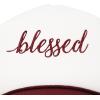 imageDALIX Embroidered Blessed Trucker Cap Hat WomenMaroon White