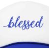 imageDALIX Embroidered Blessed Trucker Cap Hat WomenRoyal White
