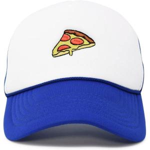 imageDALIX Pizza Slice Embroidered Mesh Trucker HatRoyal White