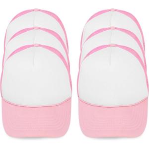 imageDALIX Trucker Hat Mesh Cap 6 Pack Half Dozen BulkLight Pink White