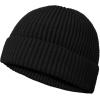 imageDALIX Knit Watch Cap Beanie Men Women Winter Cuffed Fisherman Hat Cold Weather Stretch Fit Soft AcrylicBlack