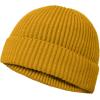imageDALIX Knit Watch Cap Beanie Men Women Winter Cuffed Fisherman Hat Cold Weather Stretch Fit Soft AcrylicMustard