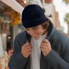 imageDALIX Knit Watch Cap Beanie Men Women Winter Cuffed Fisherman Hat Cold Weather Stretch Fit Soft AcrylicNavy Blue