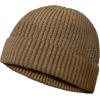 imageDALIX Knit Watch Cap Beanie Men Women Winter Cuffed Fisherman Hat Cold Weather Stretch Fit Soft AcrylicTan