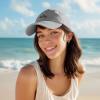 imageDALIX Salty Embroidered Cotton Beach Baseball Cap Adjustable Dad Hat WomensGray