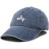 imageDALIX Salty Embroidered Cotton Beach Baseball Cap Adjustable Dad Hat WomensWashed Navy Blue