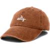 imageDALIX Salty Embroidered Cotton Beach Baseball Cap Adjustable Dad Hat WomensWashed Orange