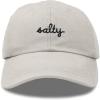 imageDALIX Salty Embroidered Cotton Beach Baseball Cap Adjustable Dad Hat WomensWashed Stone White