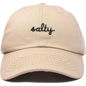 imageDALIX Salty Embroidered Cotton Beach Baseball Cap Adjustable Dad Hat WomensKhaki