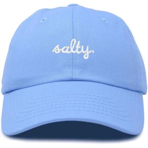 imageDALIX Salty Embroidered Cotton Beach Baseball Cap Adjustable Dad Hat WomensLight Blue