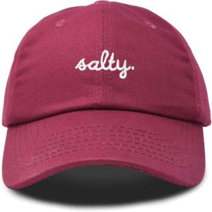 imageDALIX Salty Embroidered Cotton Beach Baseball Cap Adjustable Dad Hat WomensMaroon