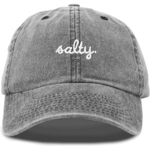 imageDALIX Salty Embroidered Cotton Beach Baseball Cap Adjustable Dad Hat WomensWashed Black