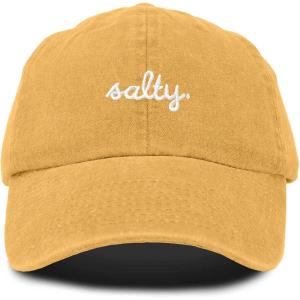 imageDALIX Salty Embroidered Cotton Beach Baseball Cap Adjustable Dad Hat WomensWashed Gold