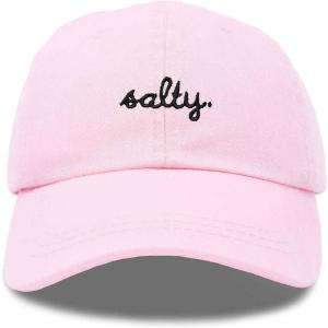 imageDALIX Salty Embroidered Cotton Beach Baseball Cap Adjustable Dad Hat WomensWashed Pink