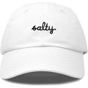 imageDALIX Salty Embroidered Cotton Beach Baseball Cap Adjustable Dad Hat WomensWhite