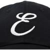 imageDALIX Initial Hat Letter E Womens Baseball Cap Monogram Cursive EmbroiderBlack