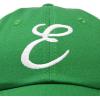 imageDALIX Initial Hat Letter E Womens Baseball Cap Monogram Cursive EmbroiderKelly Green