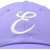 imageDALIX Initial Hat Letter E Womens Baseball Cap Monogram Cursive EmbroiderLavender