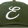 imageDALIX Initial Hat Letter E Womens Baseball Cap Monogram Cursive EmbroiderOlive