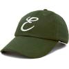 imageDALIX Initial Hat Letter E Womens Baseball Cap Monogram Cursive EmbroiderOlive