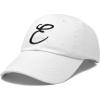 imageDALIX Initial Hat Letter E Womens Baseball Cap Monogram Cursive EmbroiderWhite