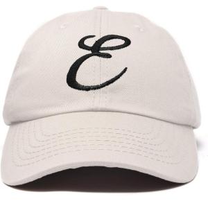 imageDALIX Initial Hat Letter E Womens Baseball Cap Monogram Cursive EmbroiderBeige