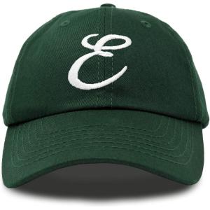 imageDALIX Initial Hat Letter E Womens Baseball Cap Monogram Cursive EmbroiderDark Green
