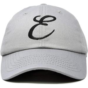 imageDALIX Initial Hat Letter E Womens Baseball Cap Monogram Cursive EmbroiderGray