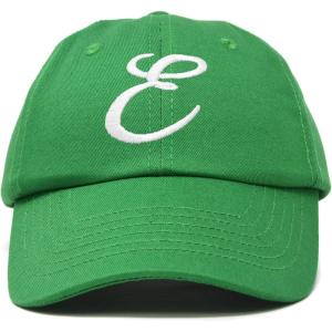 imageDALIX Initial Hat Letter E Womens Baseball Cap Monogram Cursive EmbroiderKelly Green