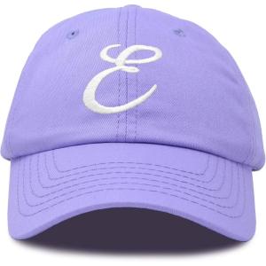 imageDALIX Initial Hat Letter E Womens Baseball Cap Monogram Cursive EmbroiderLavender