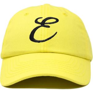 imageDALIX Initial Hat Letter E Womens Baseball Cap Monogram Cursive EmbroiderMinion Yellow