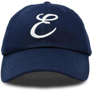 imageDALIX Initial Hat Letter E Womens Baseball Cap Monogram Cursive EmbroiderNavy Blue