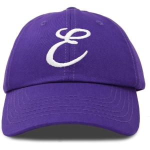 imageDALIX Initial Hat Letter E Womens Baseball Cap Monogram Cursive EmbroiderPurple
