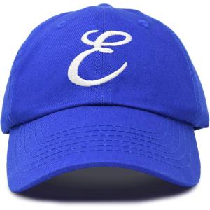 imageDALIX Initial Hat Letter E Womens Baseball Cap Monogram Cursive EmbroiderRoyal Blue