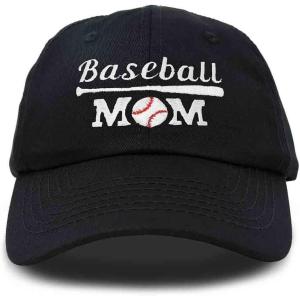 imageDALIX Baseball Mom Embroidered Dad Cap Cotton Hat WomenBlack